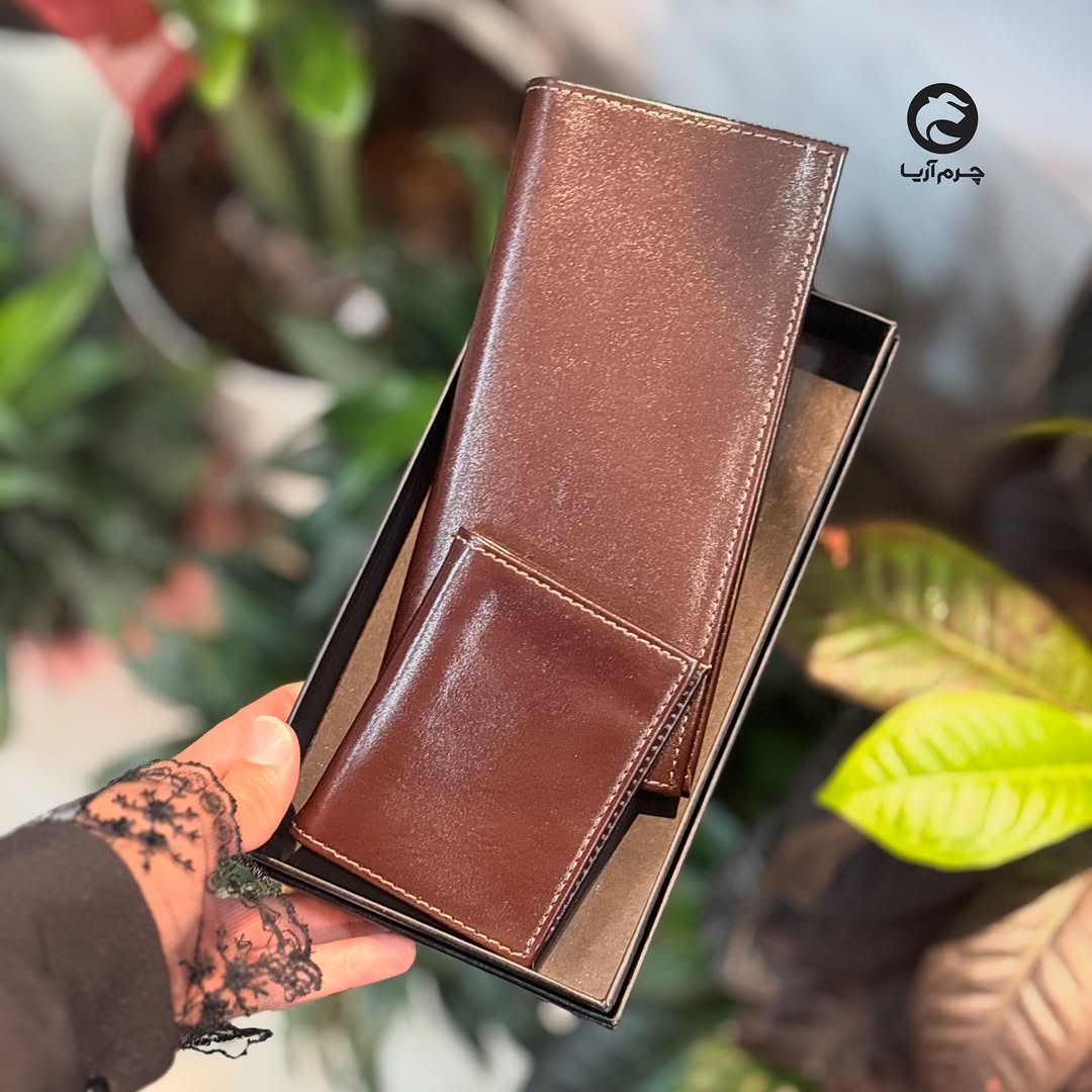 ست کیف پول مردانه چرم طبیعی کیف پول کوچک